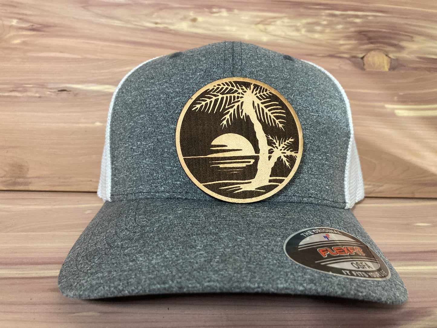 Tropical Circle Leatherette Hat Patch