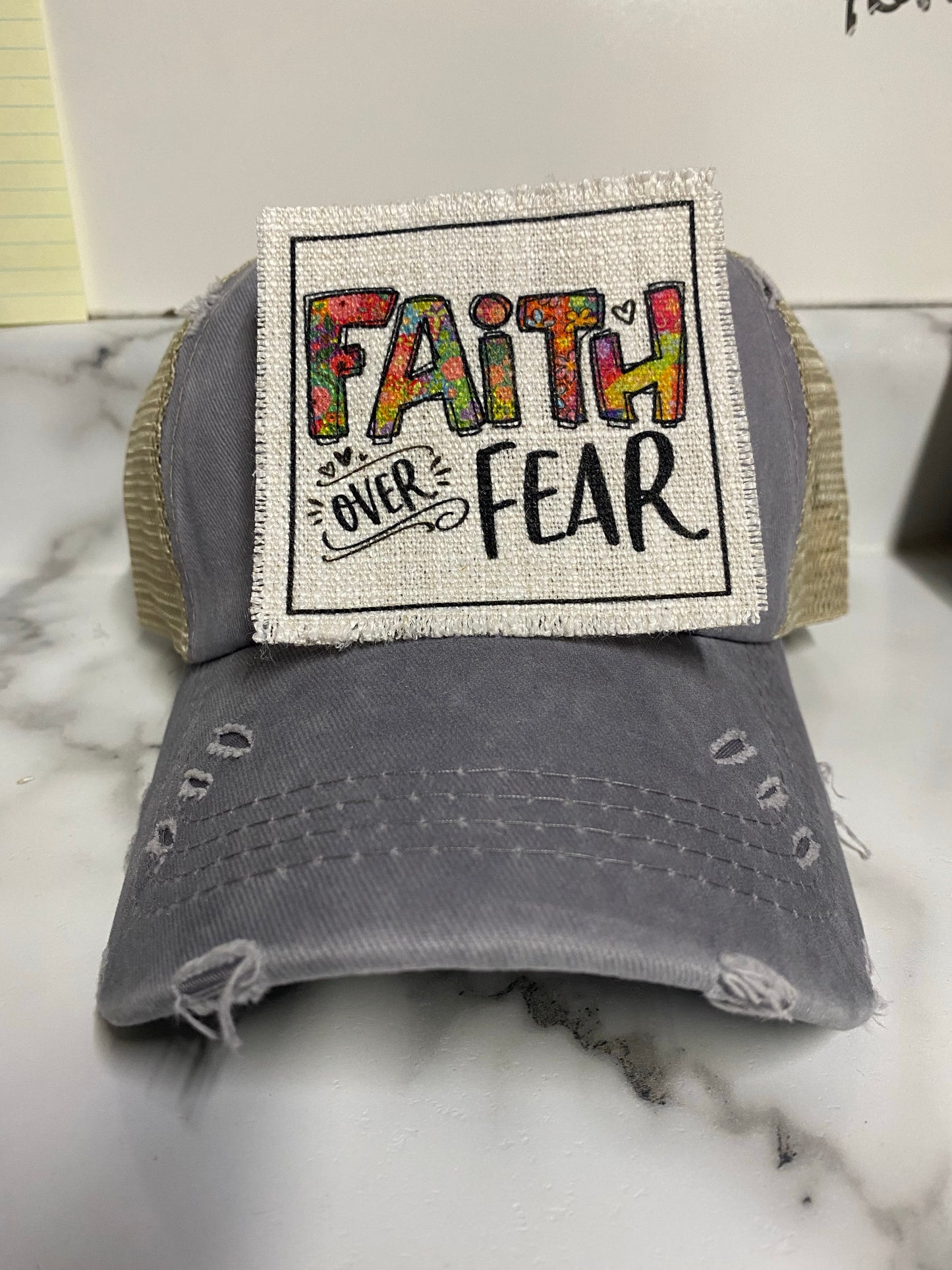 Faith over Fear Hat Patch