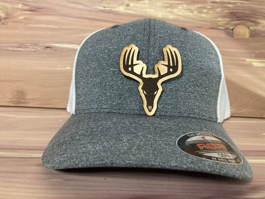 Deer Skull Leatherette Hat Patch