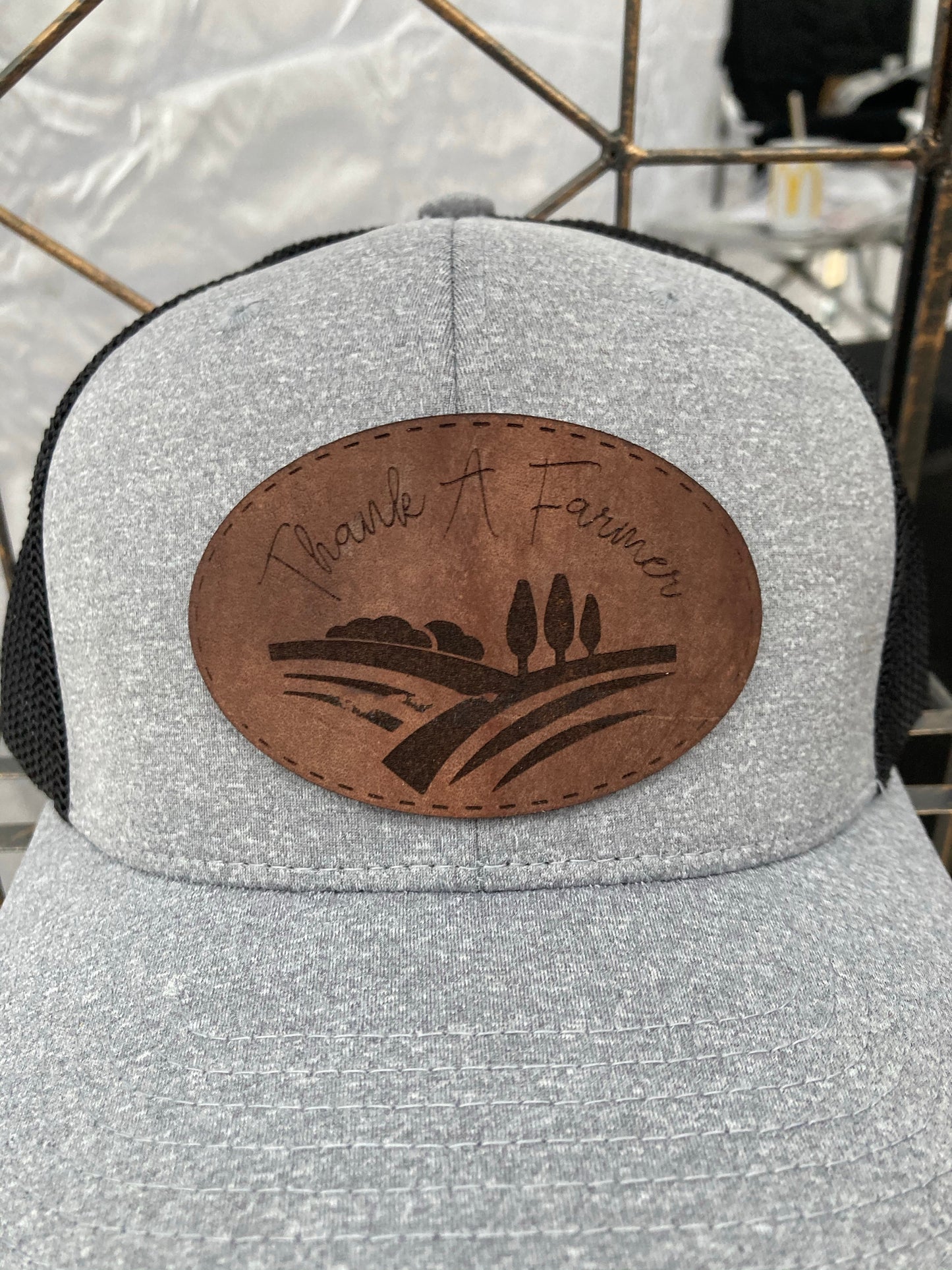 Thank a Farmer Leatherette Hat Patch