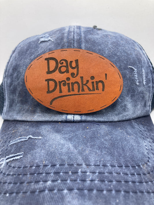 Day Drinkin' Leatherette Hat Patch